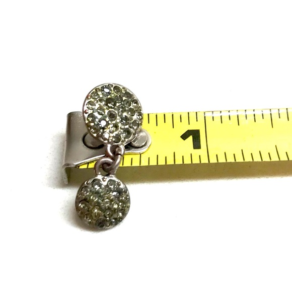 Silver-toned bling drop earrings - Picture 6 of 7